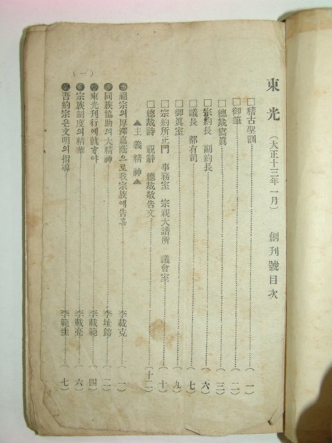 1924년 동광(東光) 창간호