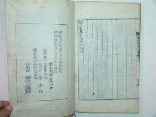 1961년 간행장인규(張仁奎)선생의 의사남고문집(義士南皐文集)1책완질