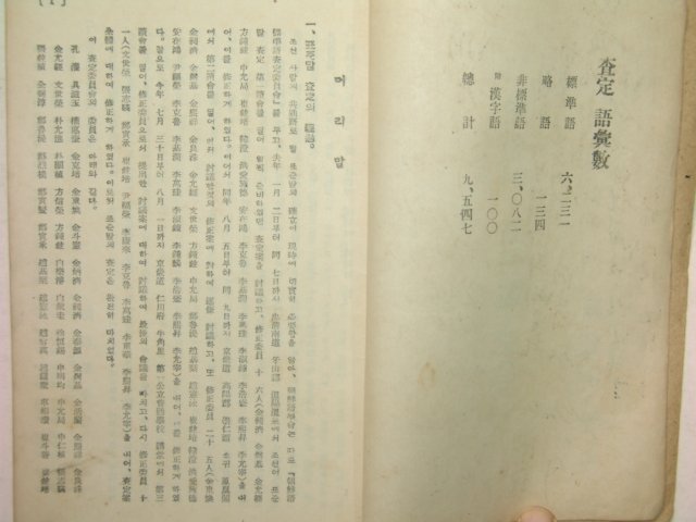 1946년간행 사정한 조선어표준말모음