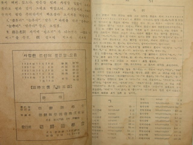 1946년간행 사정한 조선어표준말모음