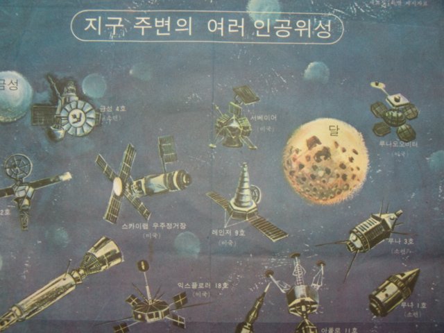 1970년대 교육화보(지구주변의 여러 인공위성)