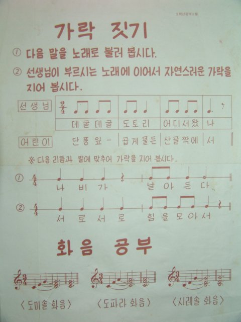 1970년대 교육화보(가락짓기,화음공부)