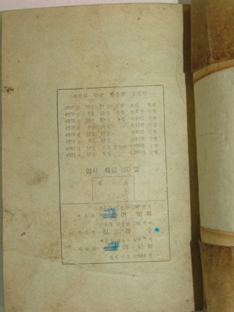 1948년 개정한 한글맞춤법 통일안