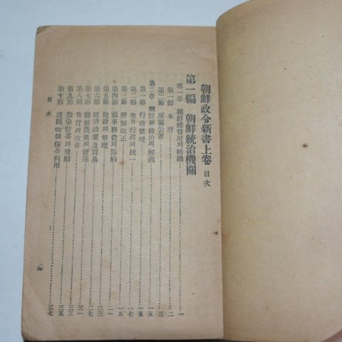 1915년 경성간행 조선정령신서(朝鮮政令新書) 1책완질