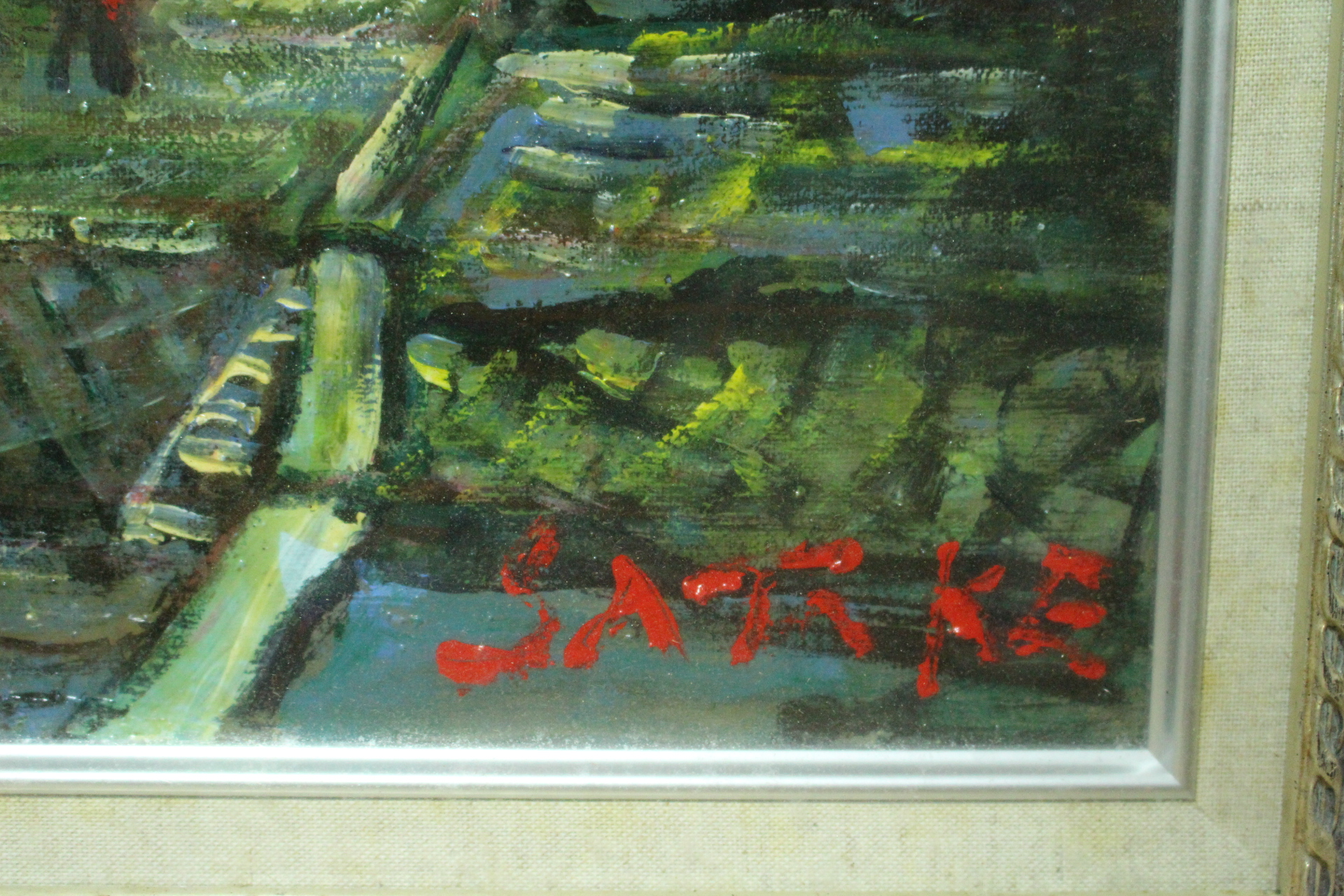 최고급 원목나무액자 유화그림 풍경