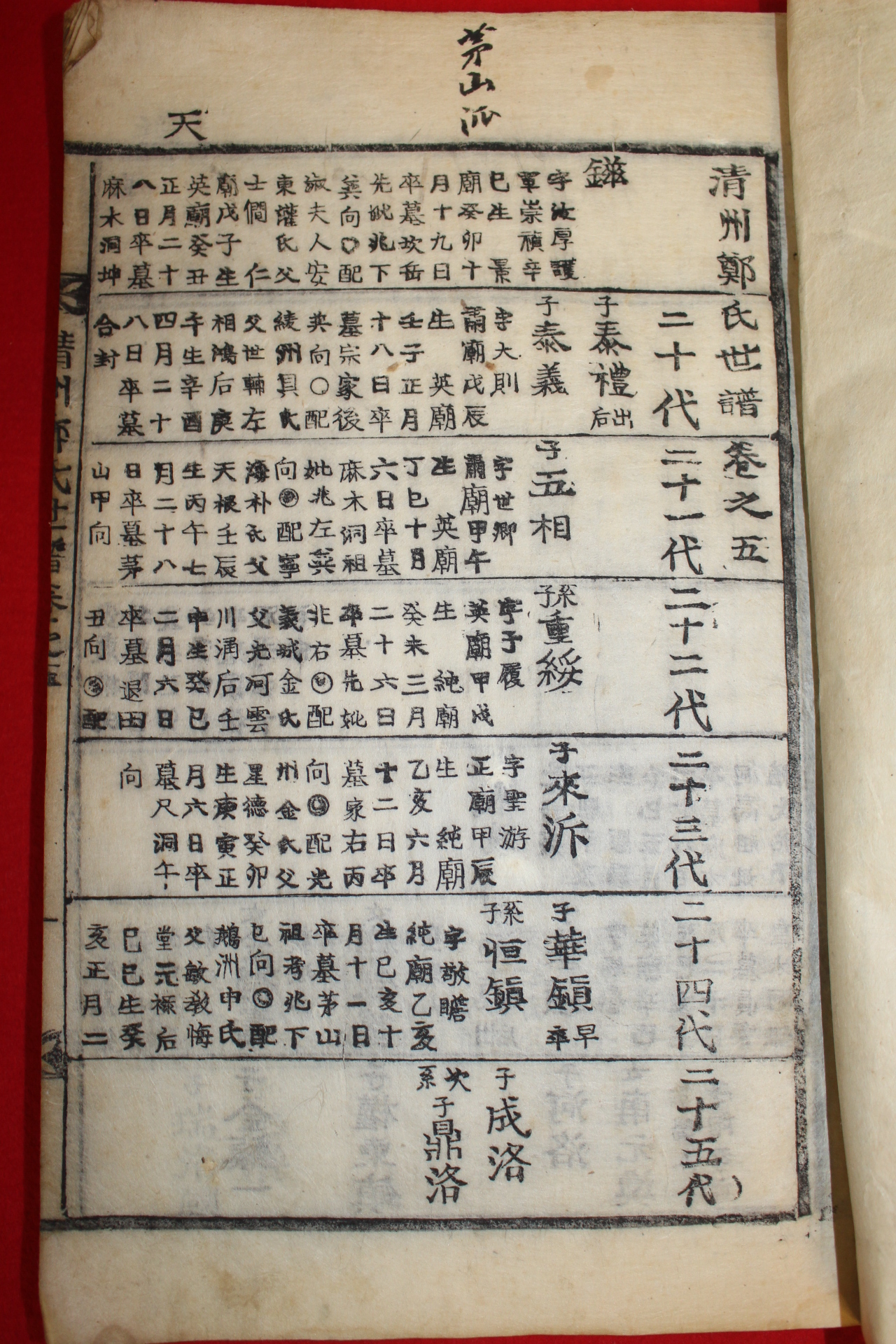 1910년 목활자본 청주정씨세보(淸州鄭氏世譜)권1,5,13  3책