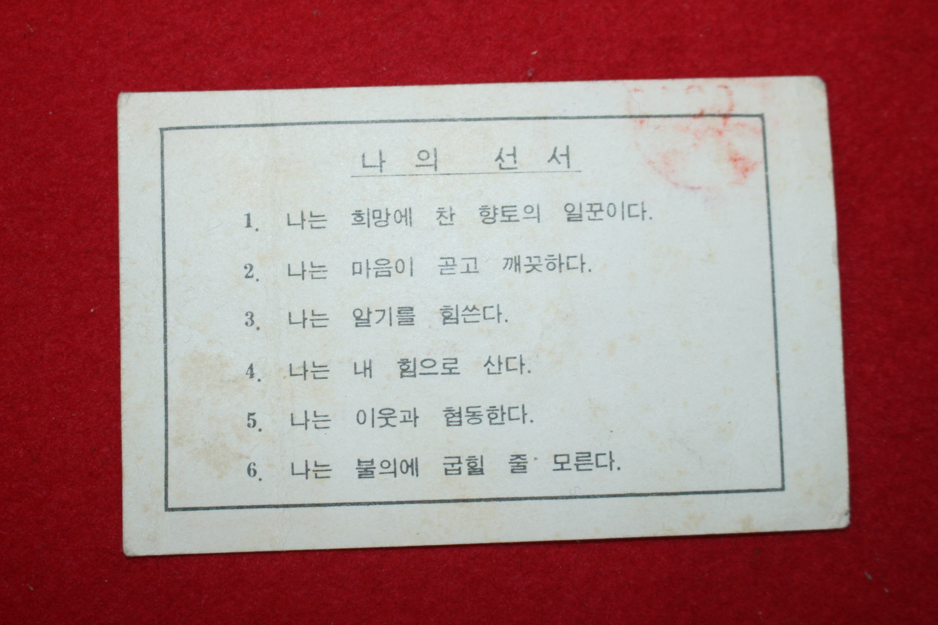 1964년 재건국민운동본부 요원증