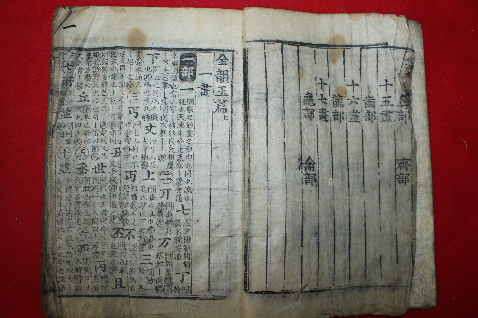 조선시대 목판본 전운옥편 2책완질