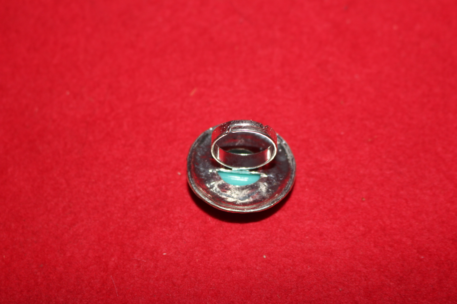 9-티벳 백동으로된 보석이 장식된 반지