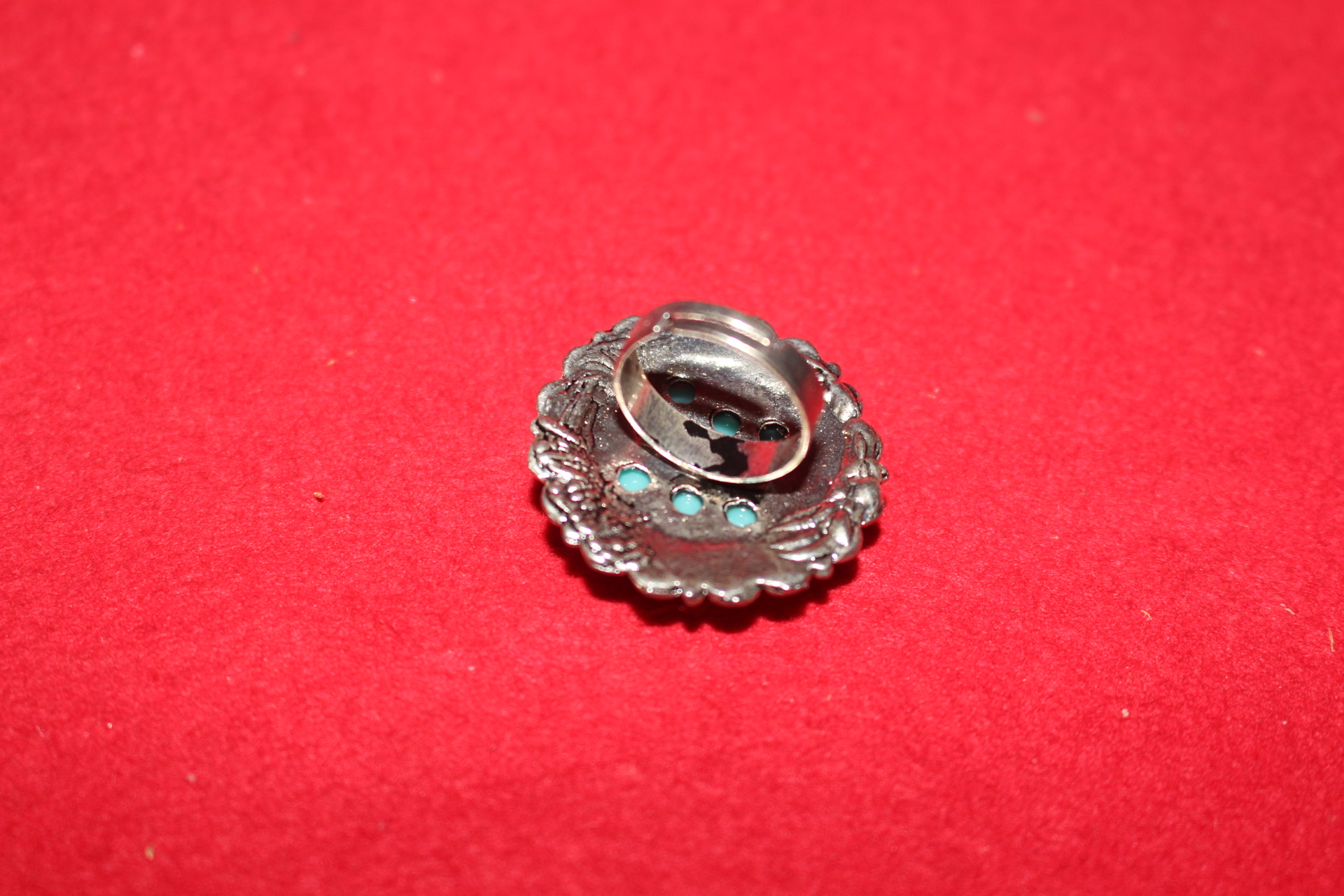 12-티벳 백동으로된 보석이 장식된 반지