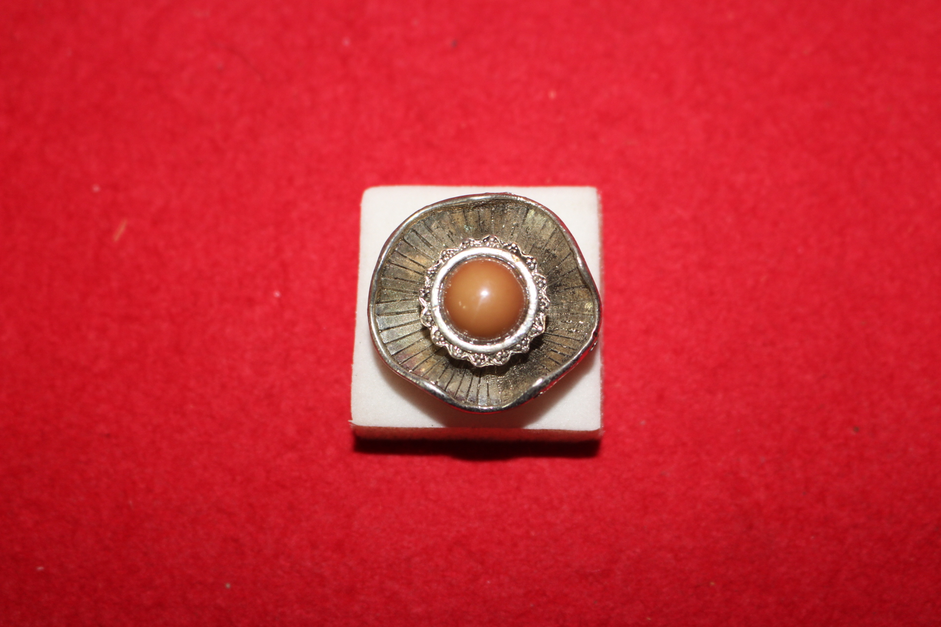 44-티벳 백동에 보석이 장식된 반지