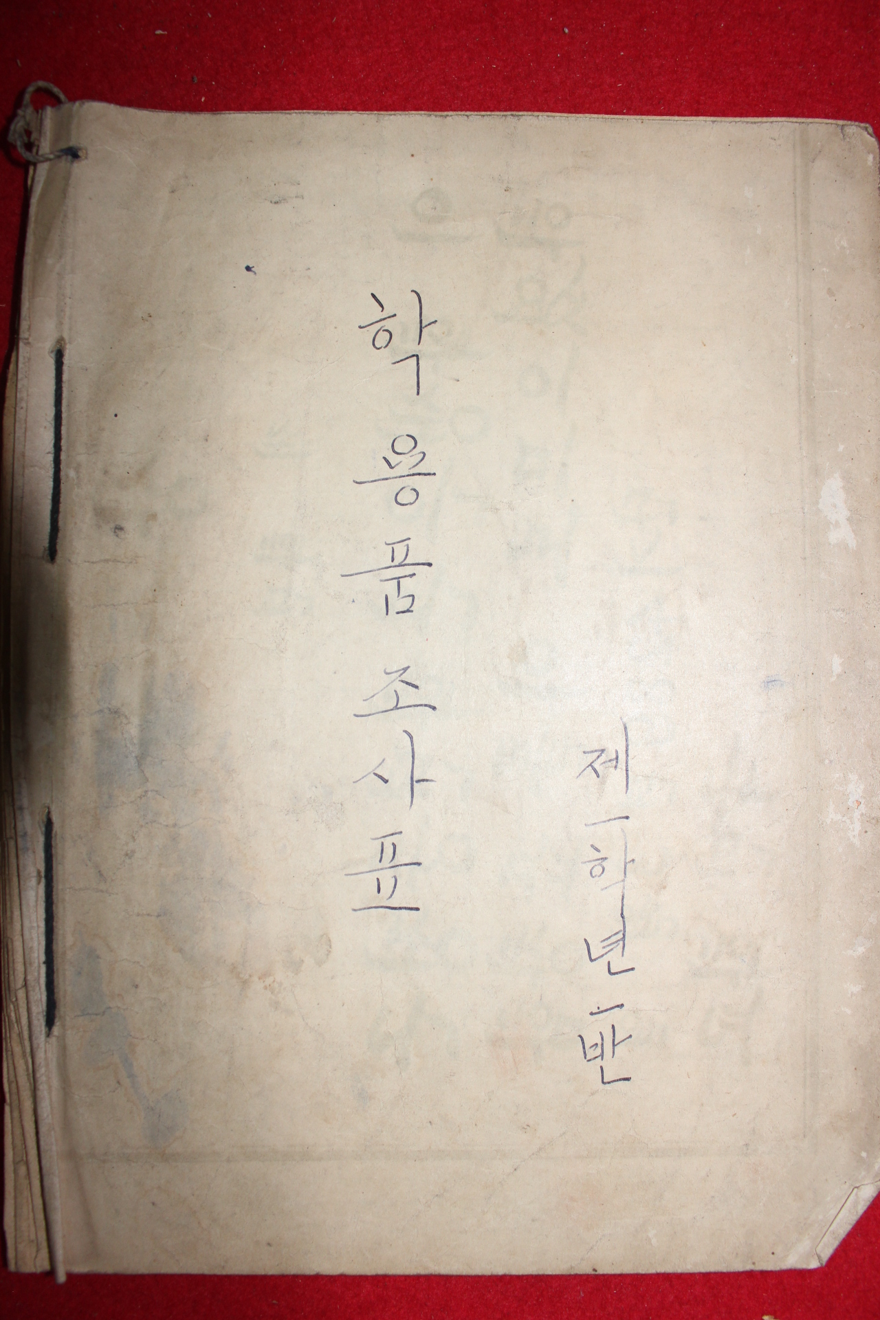 1956년 국민학교 학용품조사표 1학년