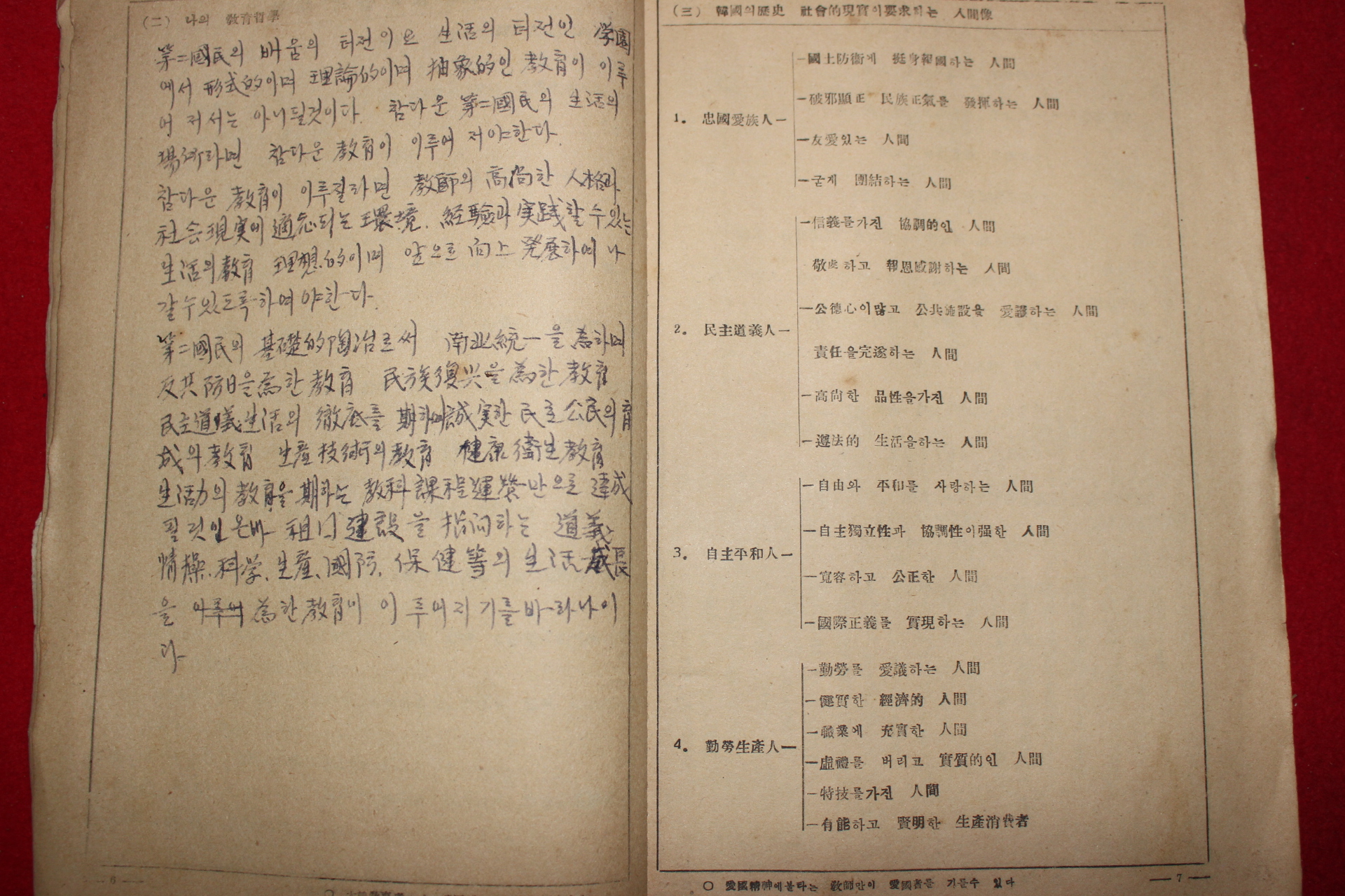 1955년 전라북도학무과제정 운봉국민학교 학급경영요록