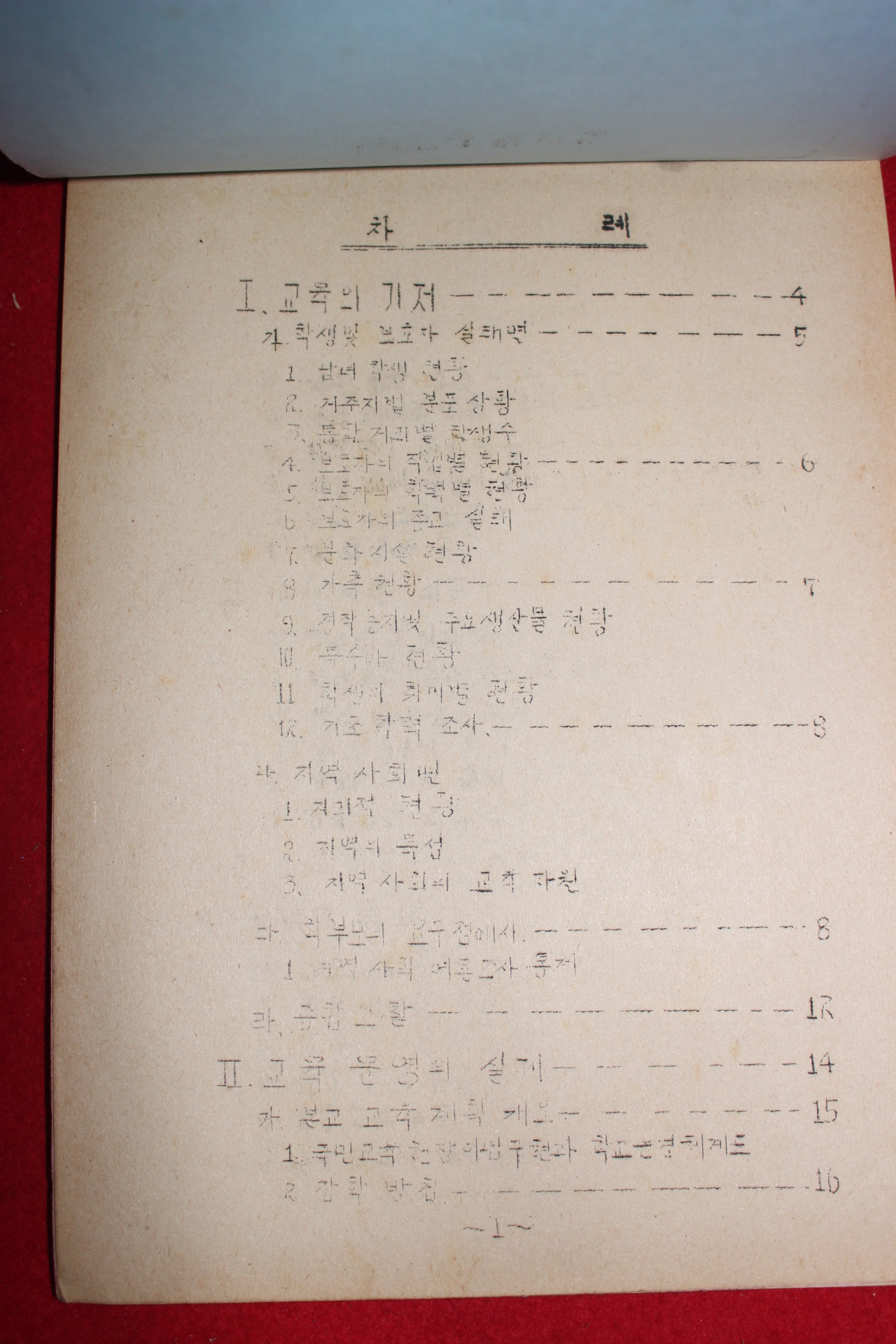 1971년 동화국민학교 학교운영계획서