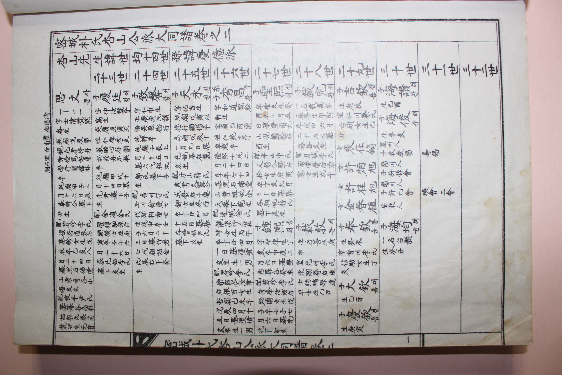 석판본 밀성박씨행산공파대동보(密城朴氏杏山公派大同譜)권2,3  2책