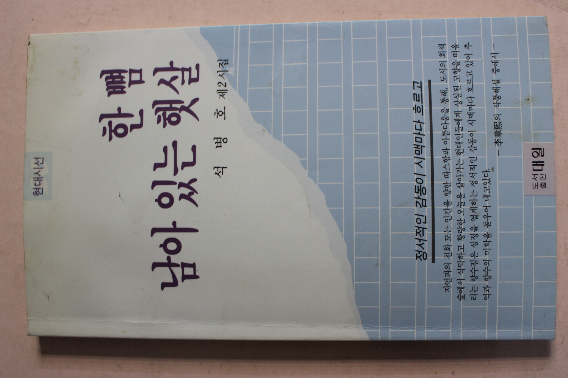 1993년 석병호시집 한뼘 남아있는 햇살