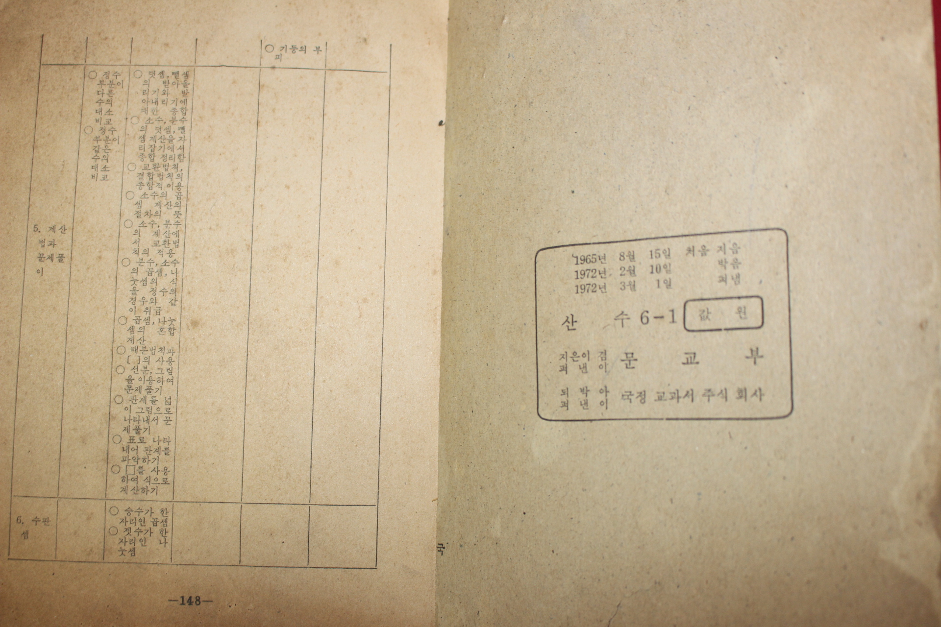 1972년 산수 6-1