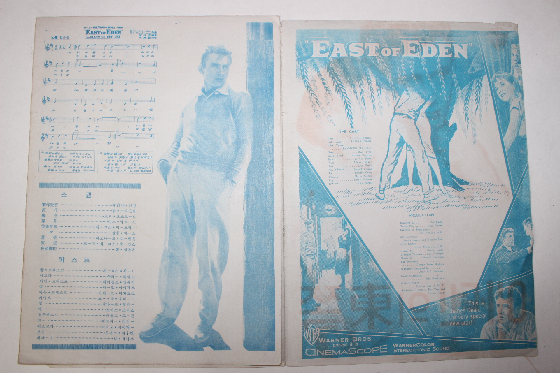 1955년 미국영화 팜플렛,리플렛,포스터 엘리아 카잔 에덴의 동쪽