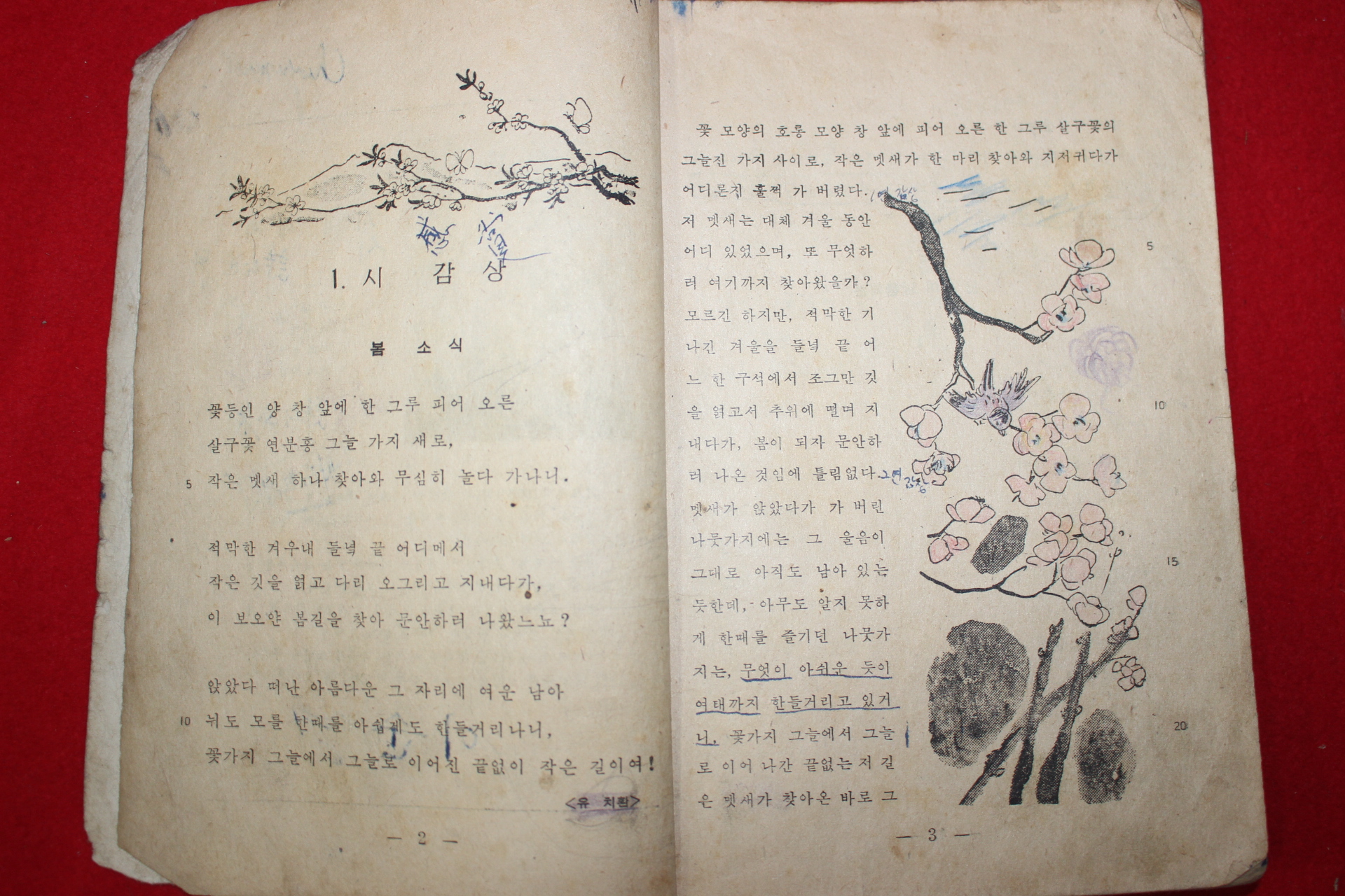 1961년 중학국어 2-1 (뒷표지 낙장)