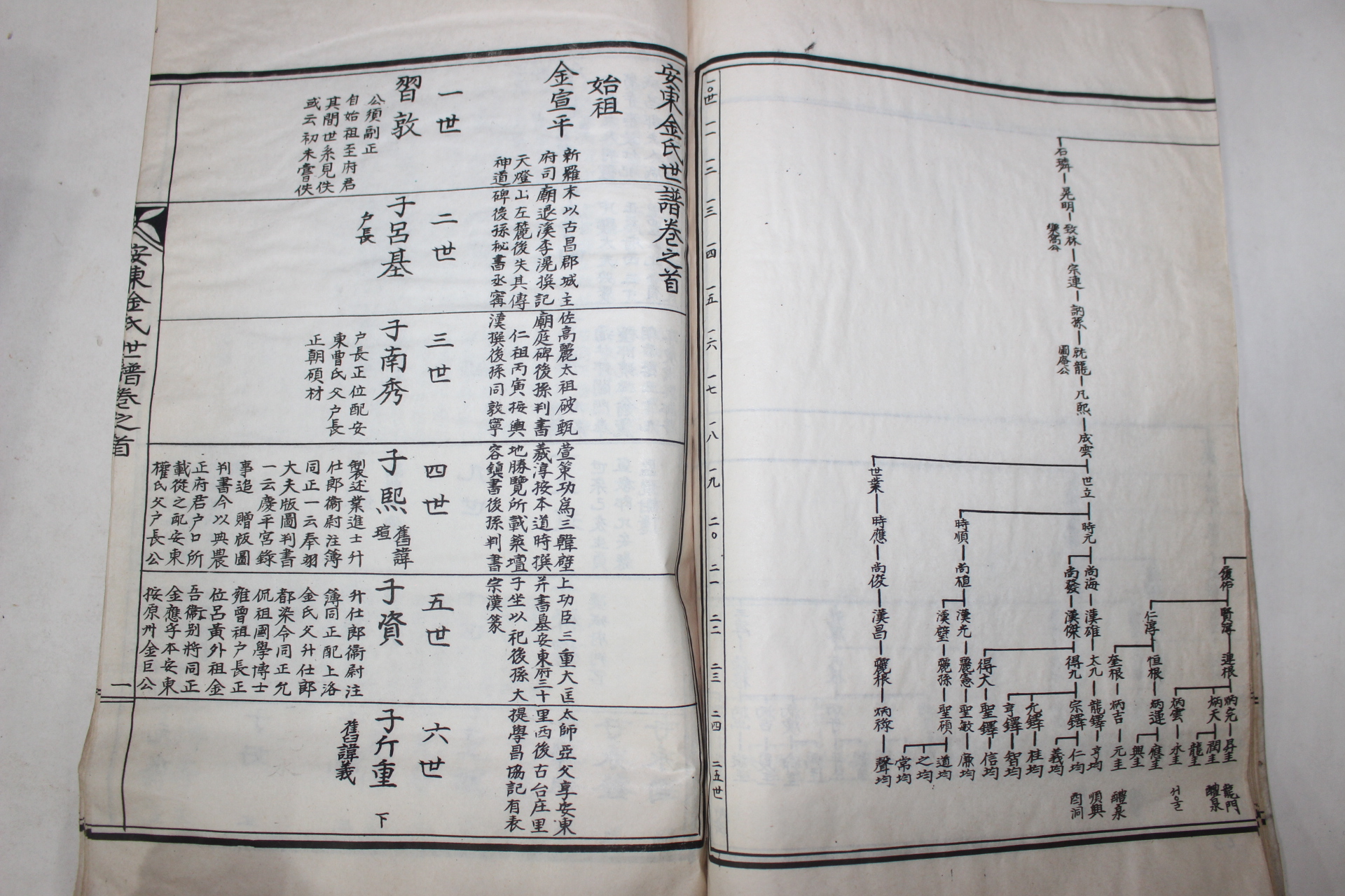 1955년(乙未) 석판본 안동김씨세보(安東金氏世譜)수권 1책