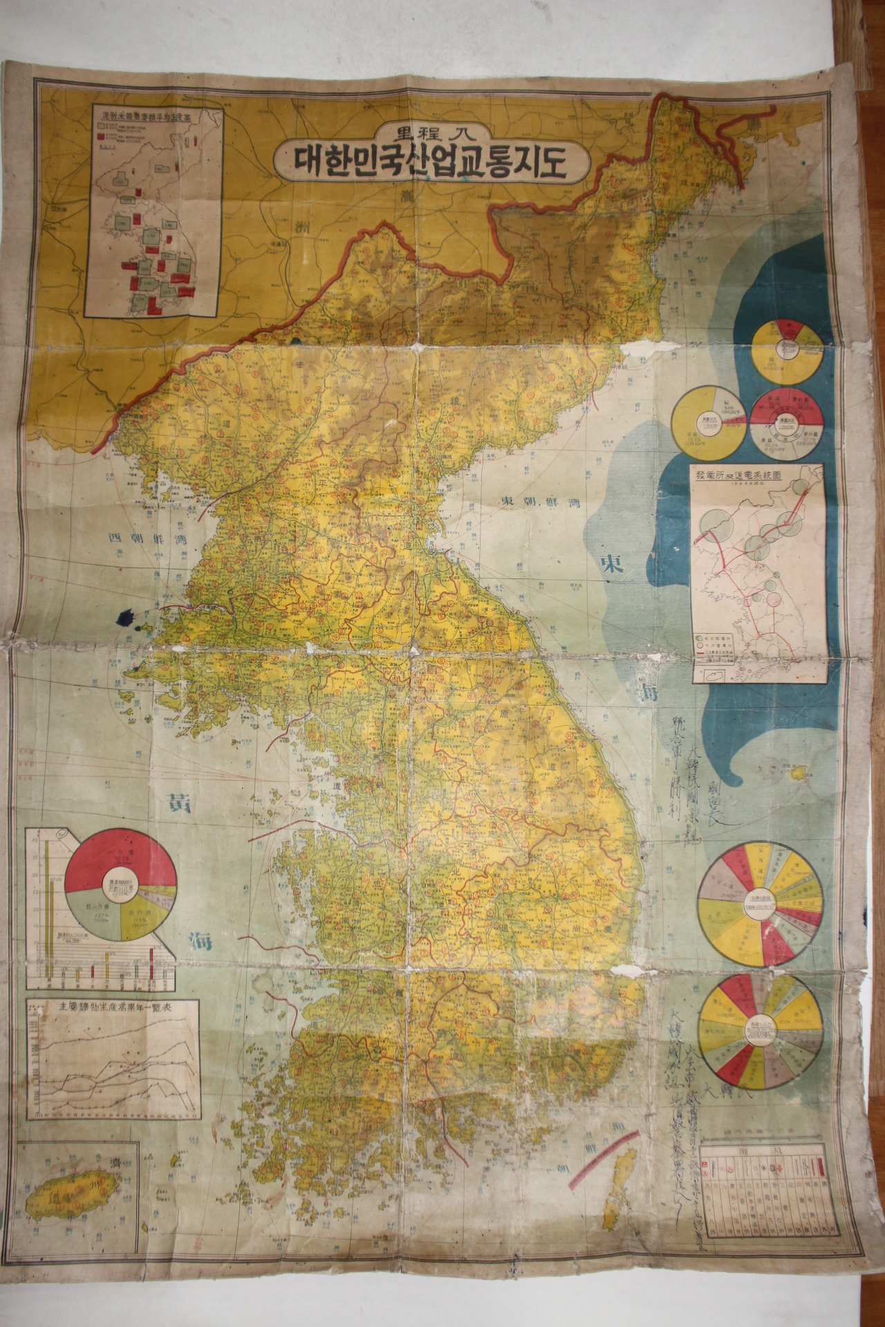 1-1946년9월에 간행한 대형크기의 대한민국산업교통지도