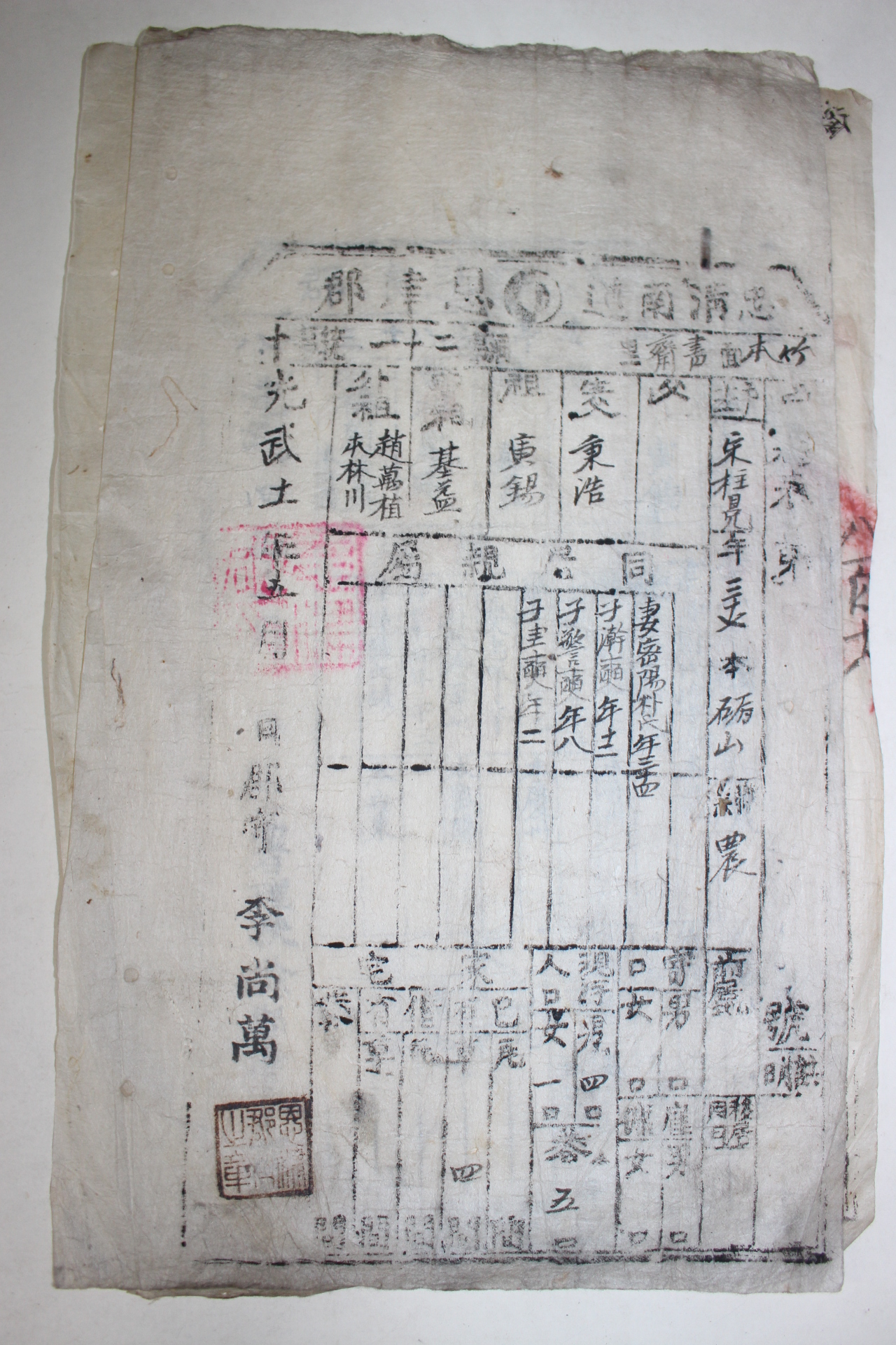 20-1900년(光武4年) 충남 은진군,전북 고산군 여산송씨 송병호(宋秉浩) 호구 4장