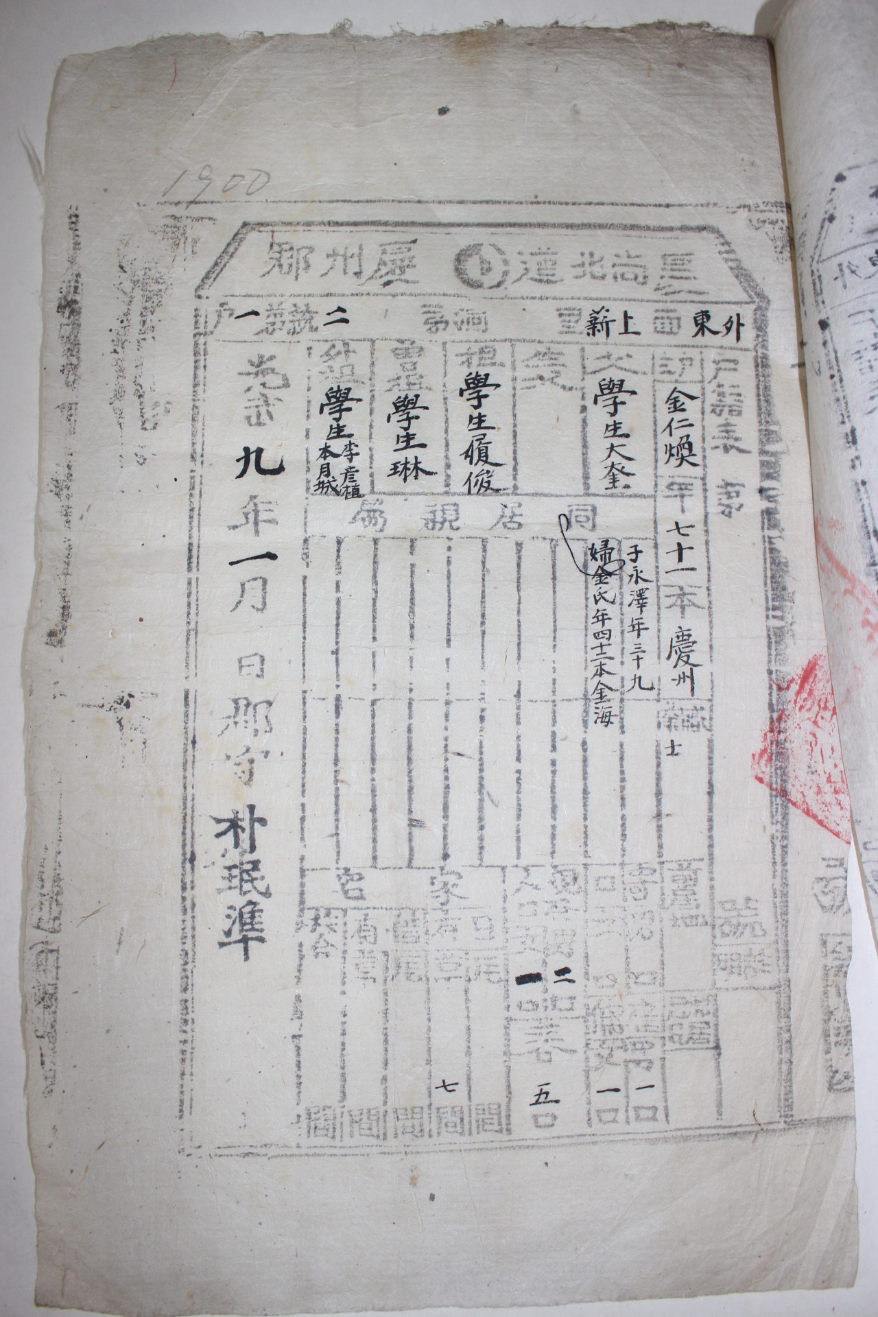 27-1900년(光武4年)~1905년 경북 경주군거주 경주김씨가 호구 6장