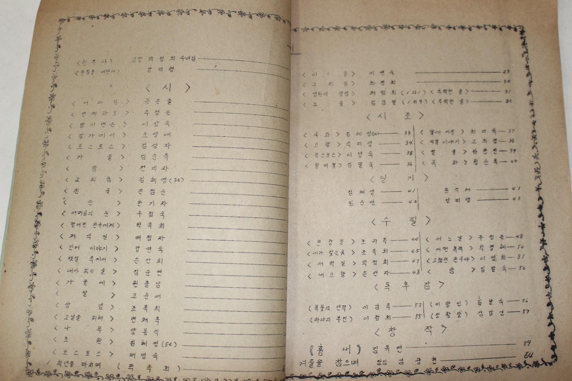 1975년 마산 성지여자고등학교 1학년8반 학급문집 화톳불