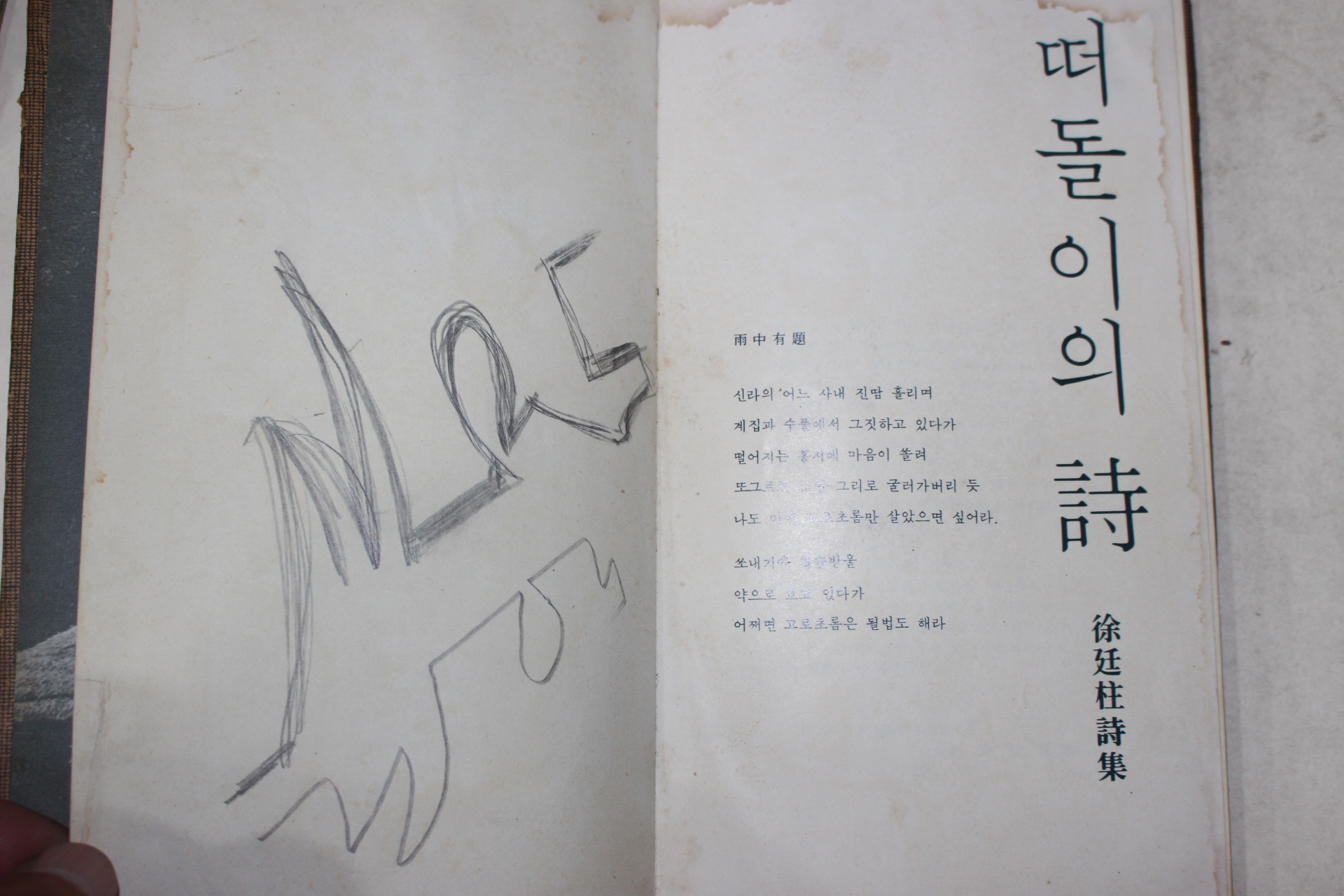 1976년초판 서정주(徐廷柱)시집 떠돌이의 詩