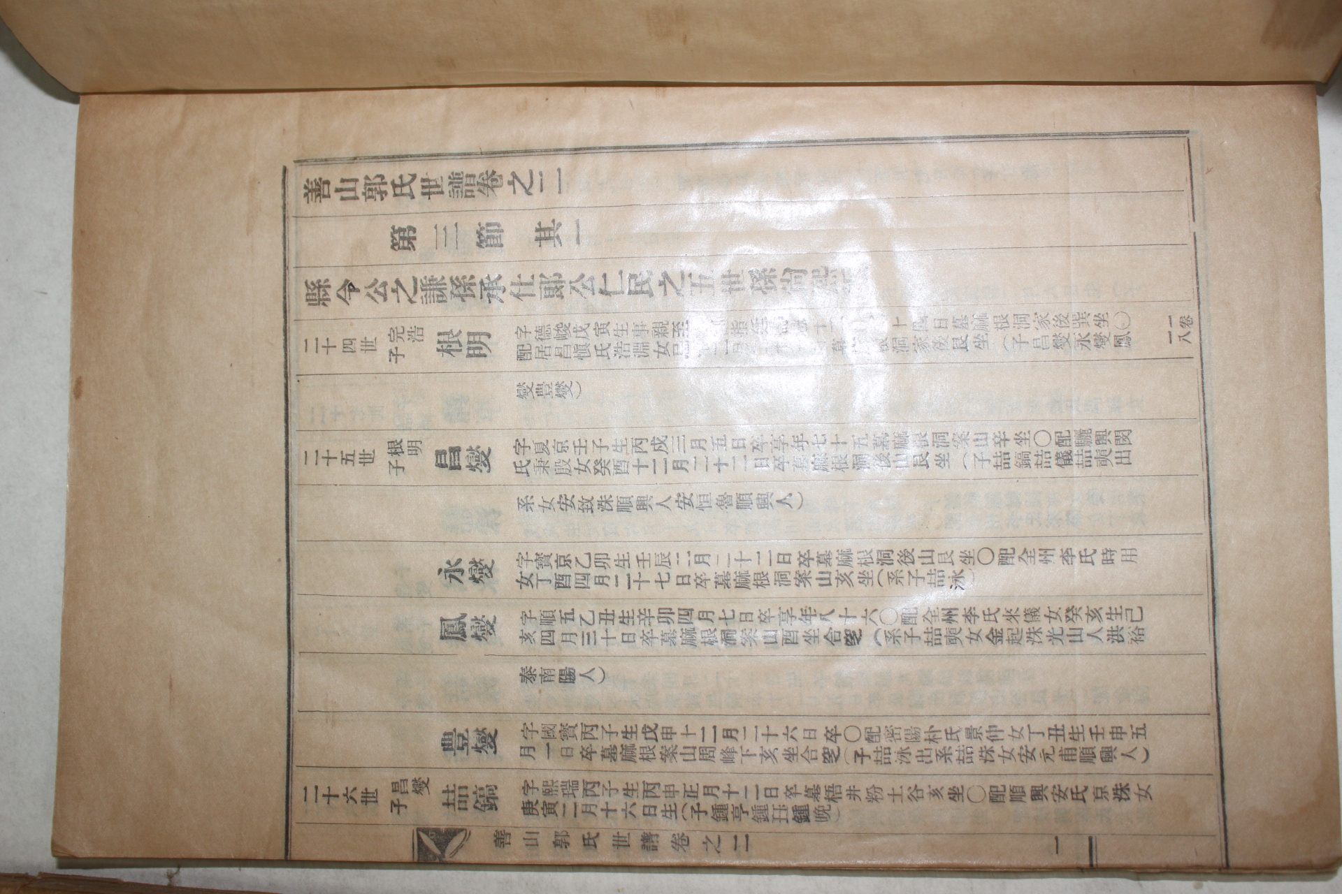 1957년 연활자본 옥천(沃川) 선산곽씨세보(善山郭氏世譜) 3권3책완질