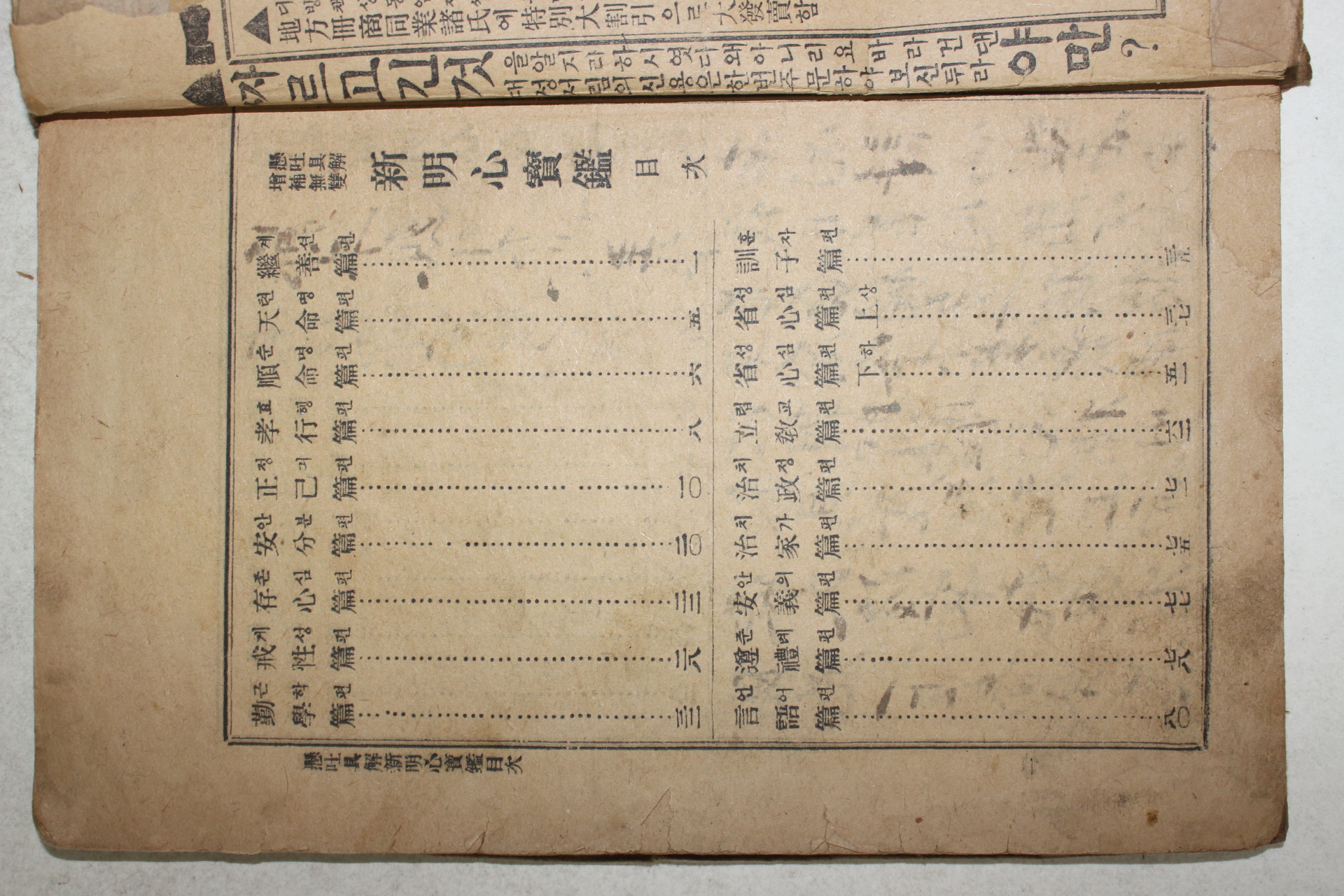 1929년(소화4년) 대성서림 신명심보감(新明心寶鑑)