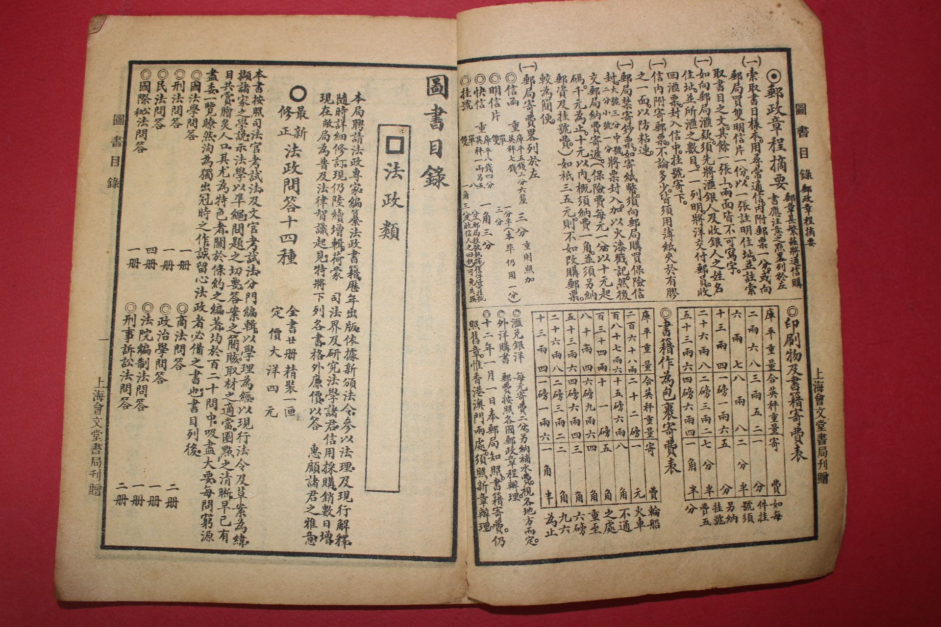 1925년(민국14년) 중국 회문당서국(會文堂書局) 도서목록