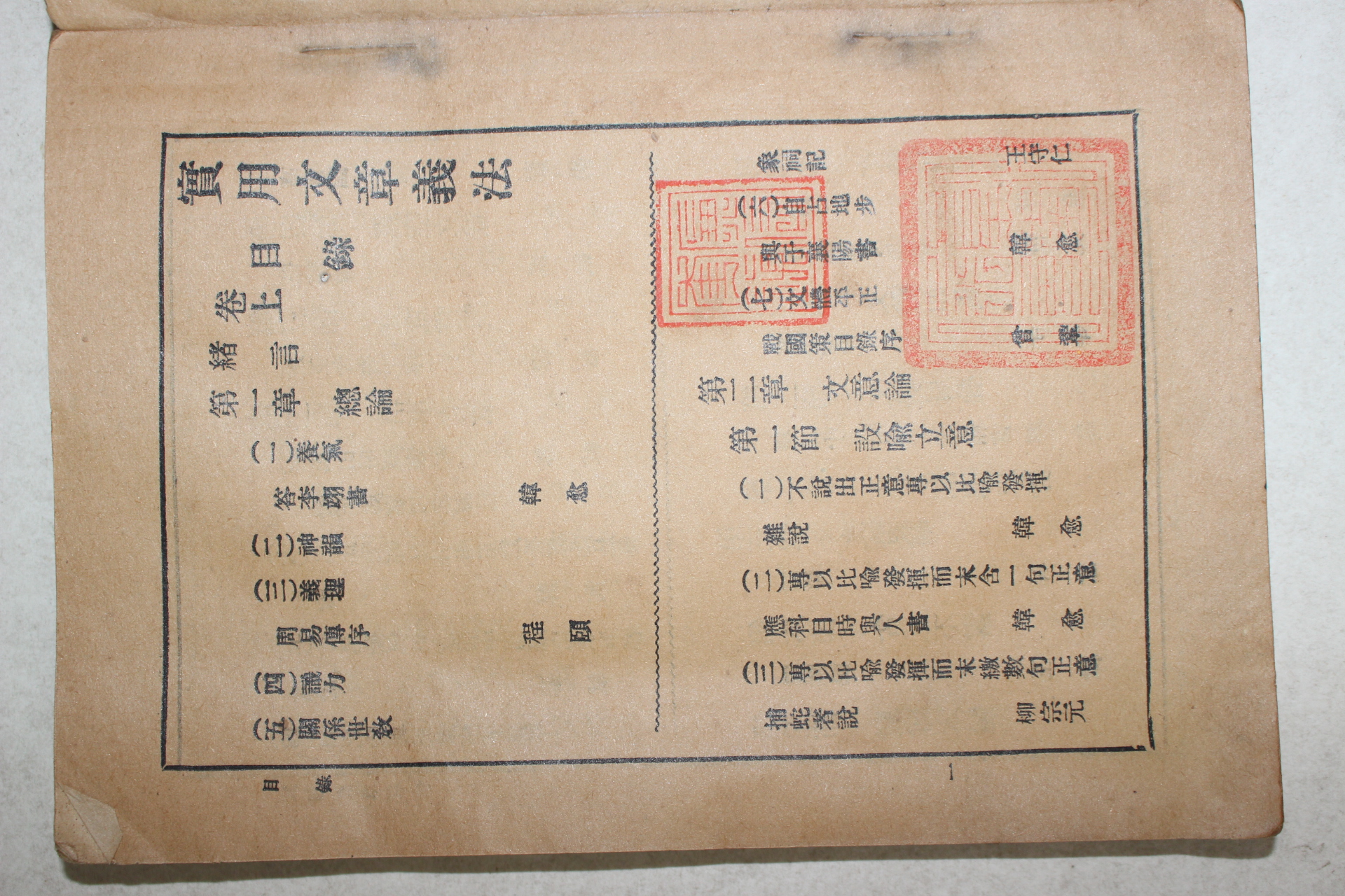 1926년(민국15년) 중국 상해중화서국 실용문장의법(實用文章義法) 상하 2책완질