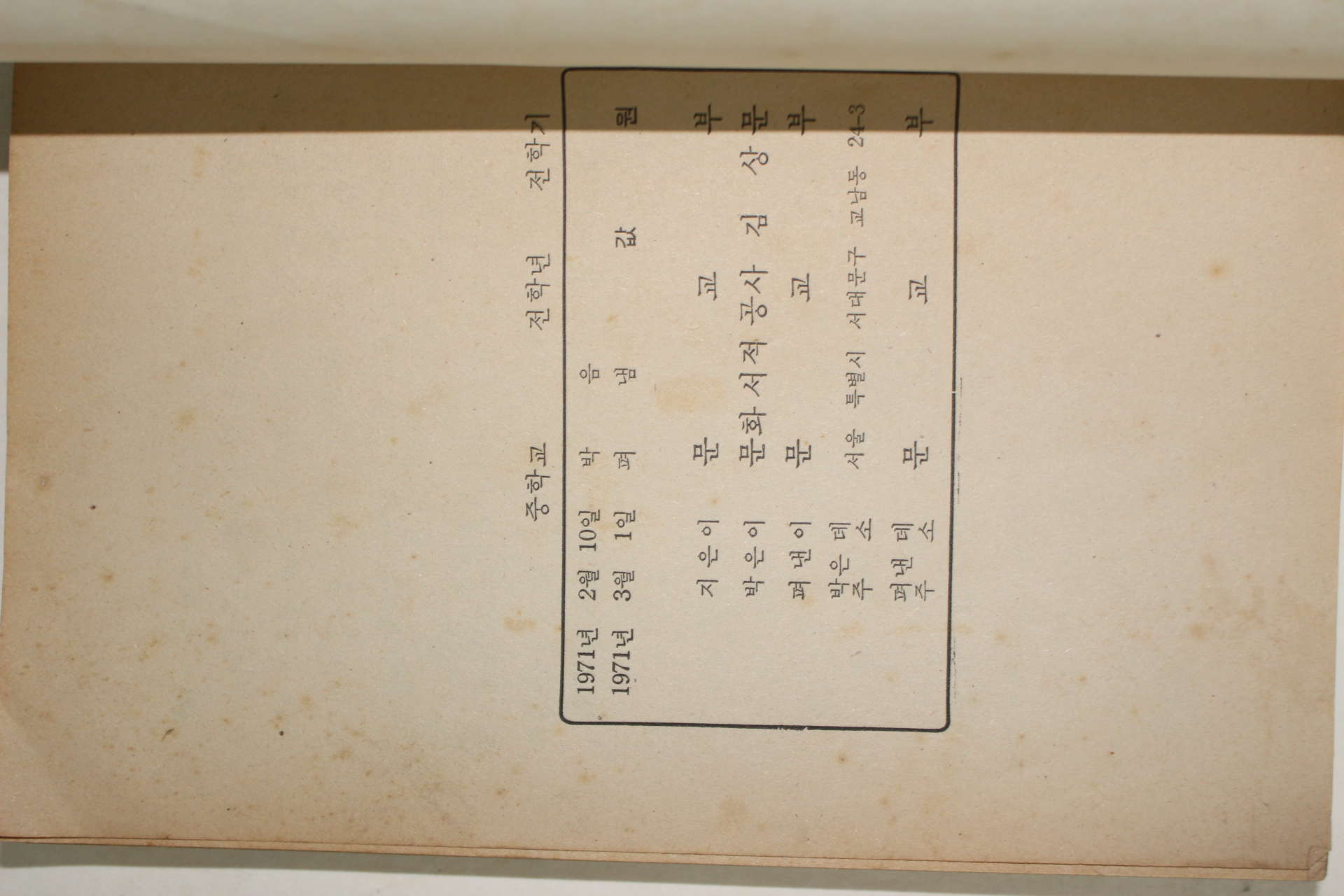 1971년 중학교 국민교육헌장풀이