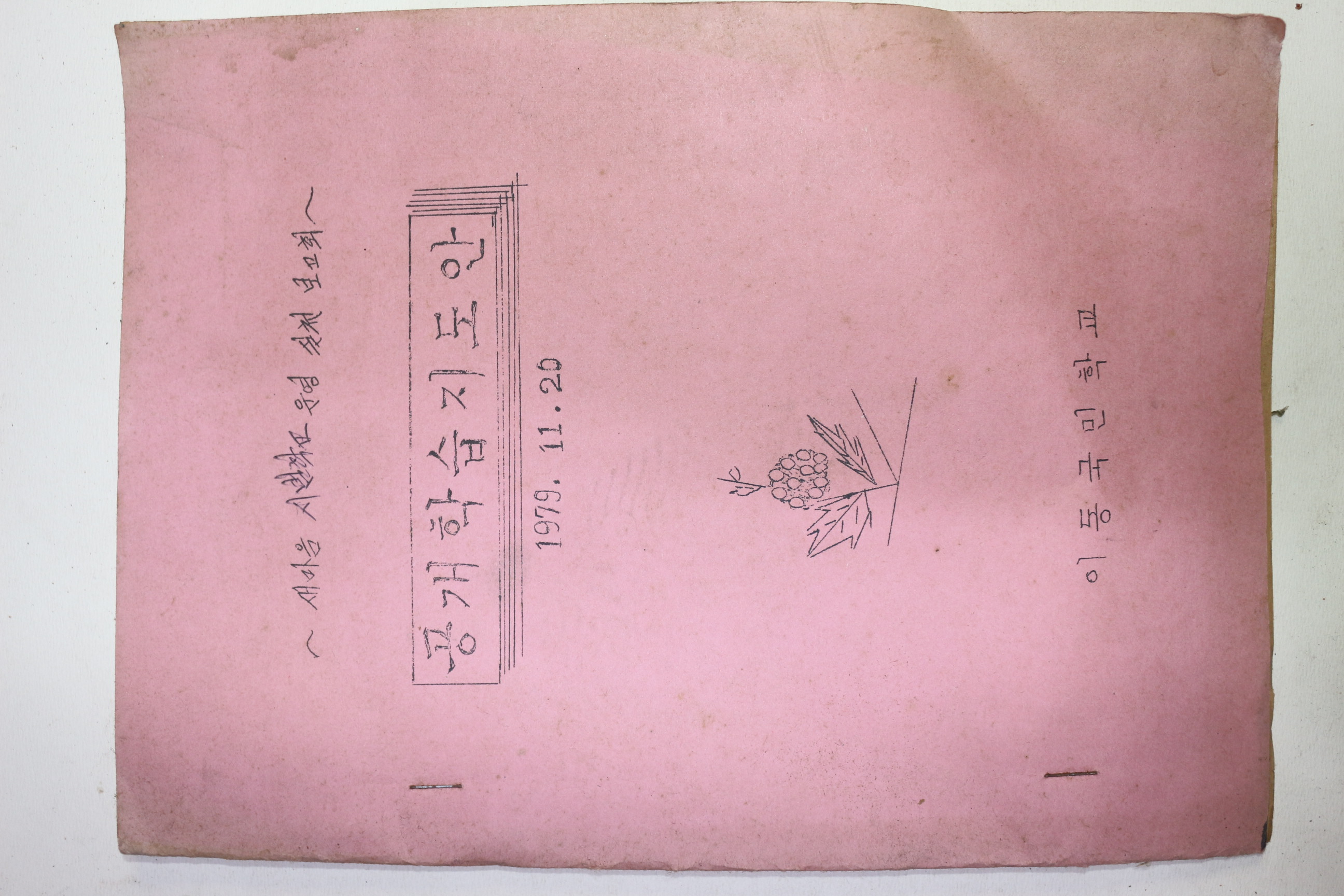 1979년 이동국민학교 공개학습지도안