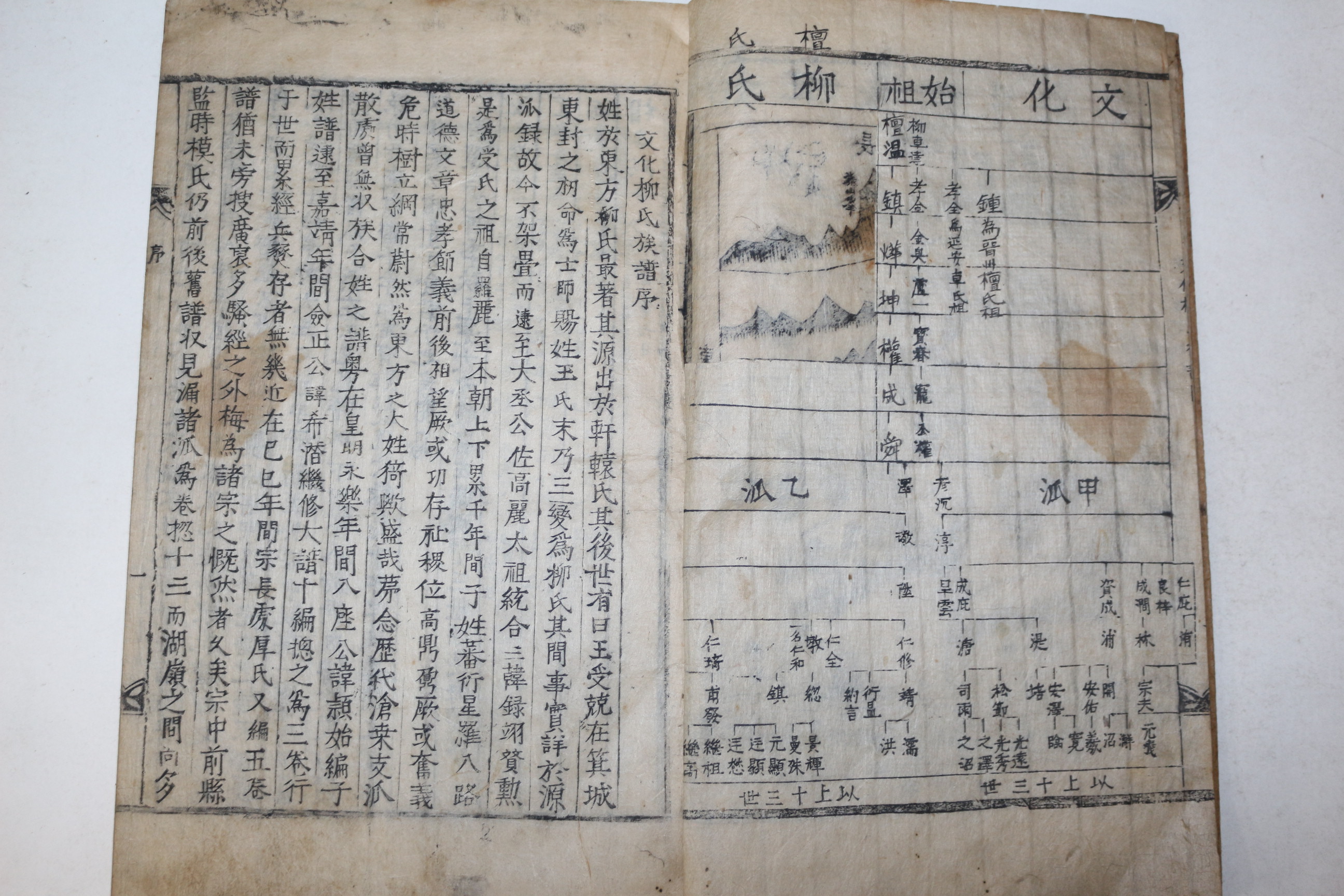 1689년(皇明嘉靖壬戌後一百二十八年己巳) 금속활자(韓構字)서문 문화류씨족보 수권 1책