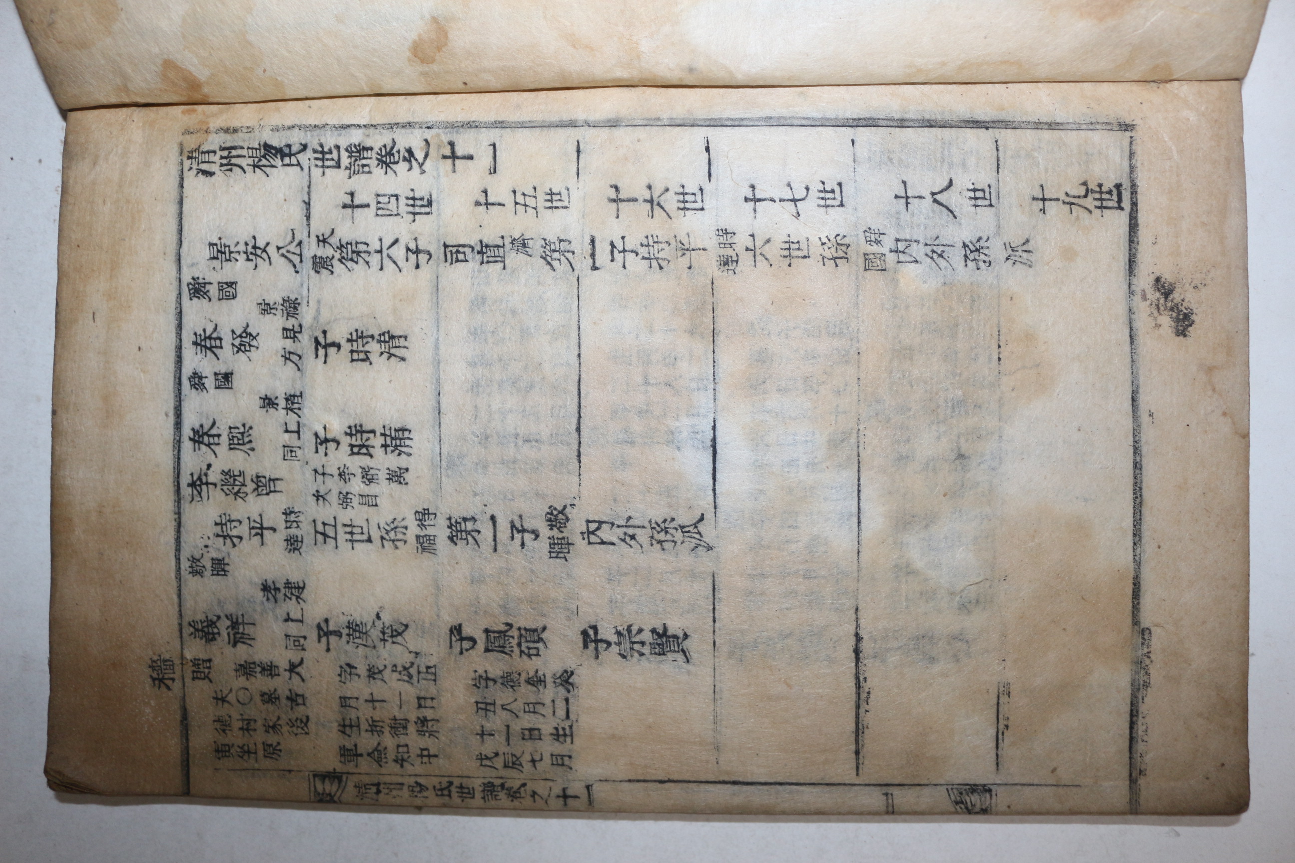 1850년(崇禎紀元後四庚戌仲春魯城酒谷影堂開刊) 목활자본 청주양씨세보(淸州楊氏世譜)권11 1책