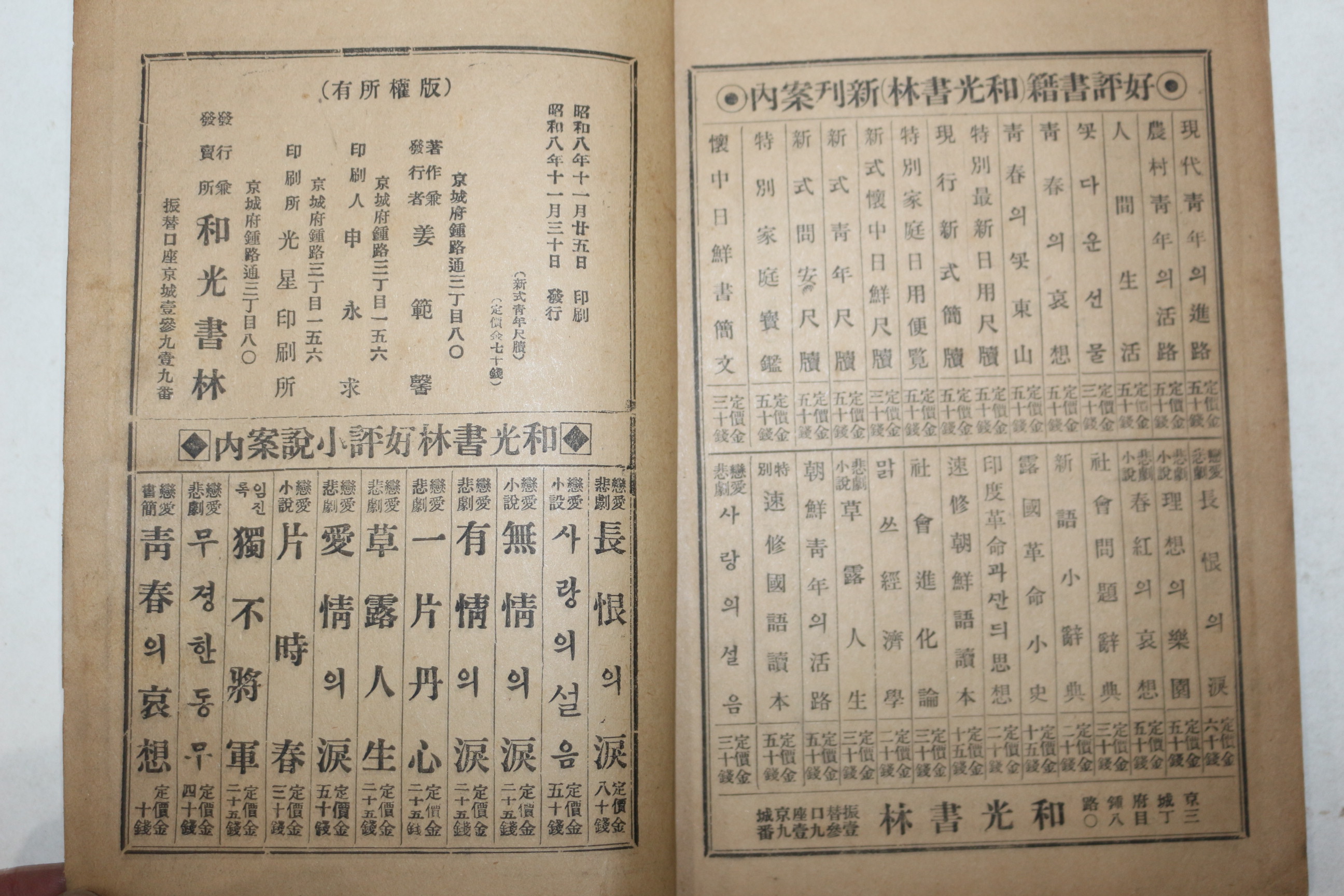 1933년 이철응(李哲應) 부음주해 신식청년척독 1책완질