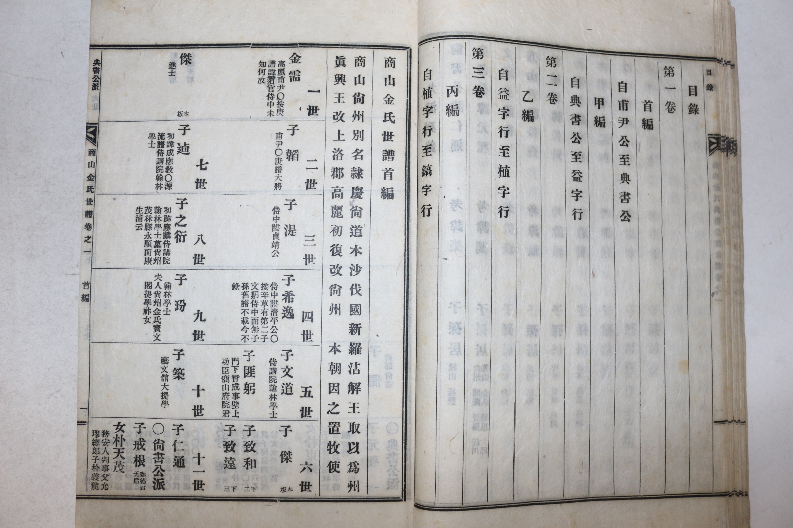 1957년(단기4290년) 연활자본 상산김씨전서공파세보(商山金氏典書公派世譜) 3책완질