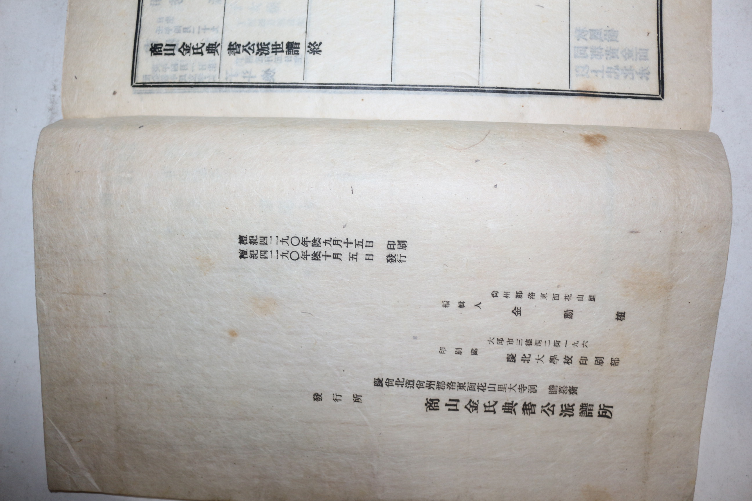 1957년(단기4290년) 연활자본 상산김씨전서공파세보(商山金氏典書公派世譜) 3책완질