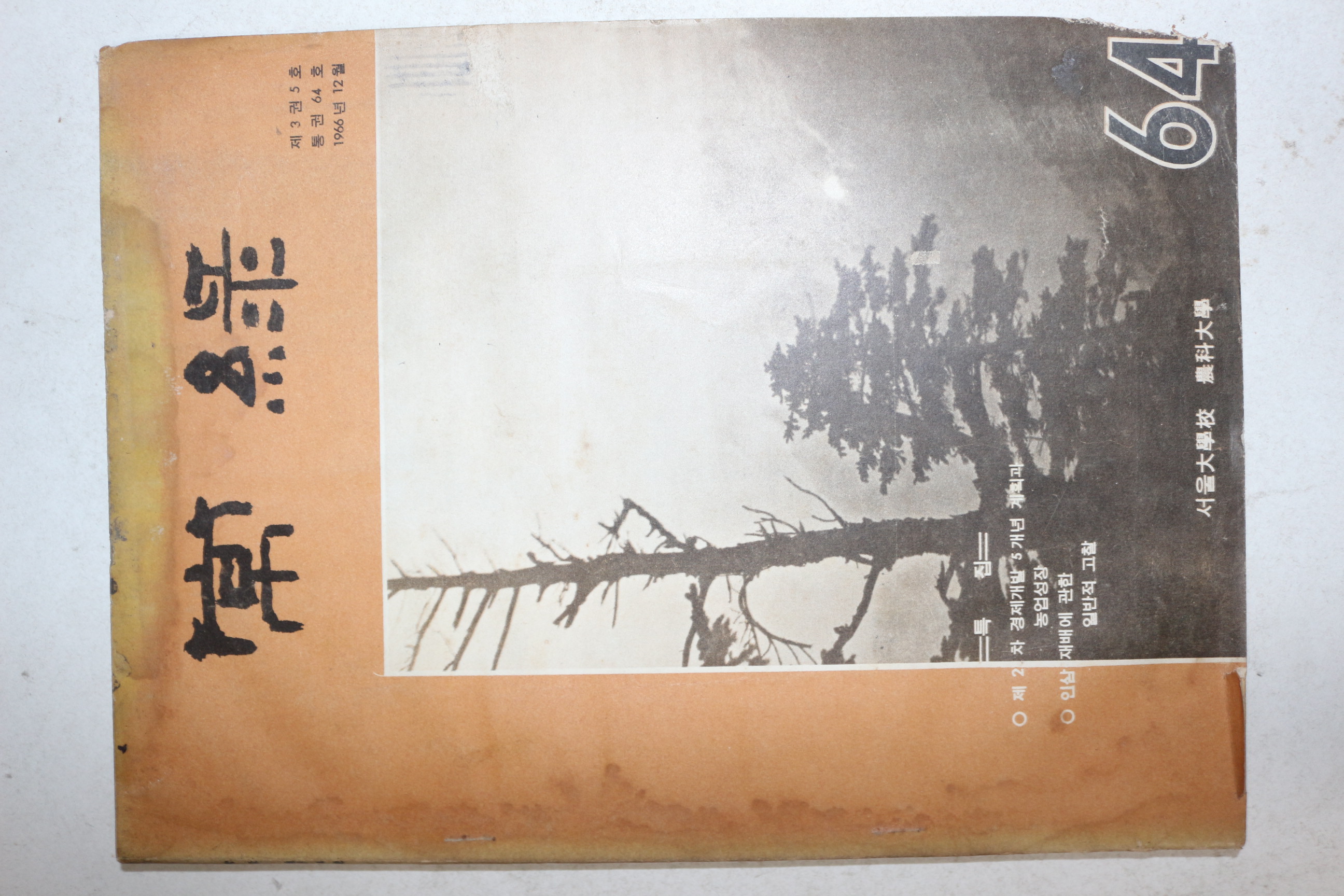 1966년 서울대학교 농과대학 제3권5호