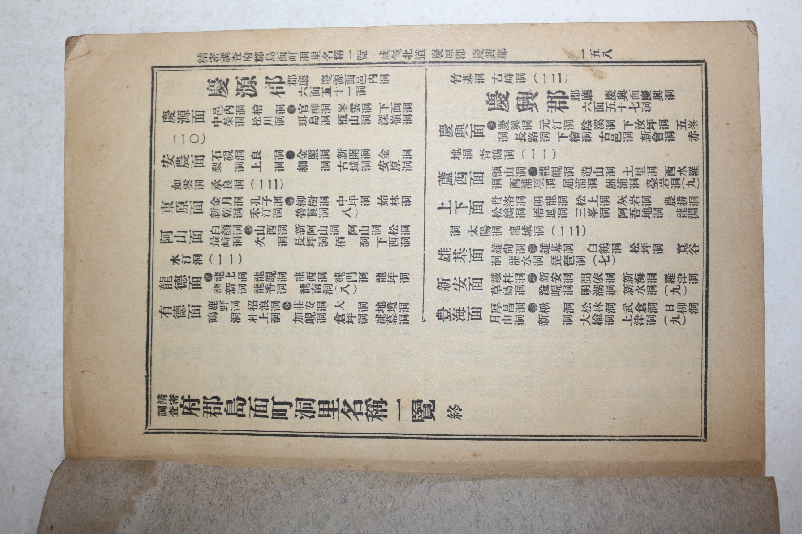 1923년 현행 조선부군도면정동리명칭일람(朝鮮府郡島面町洞里名稱一覽)1책완질