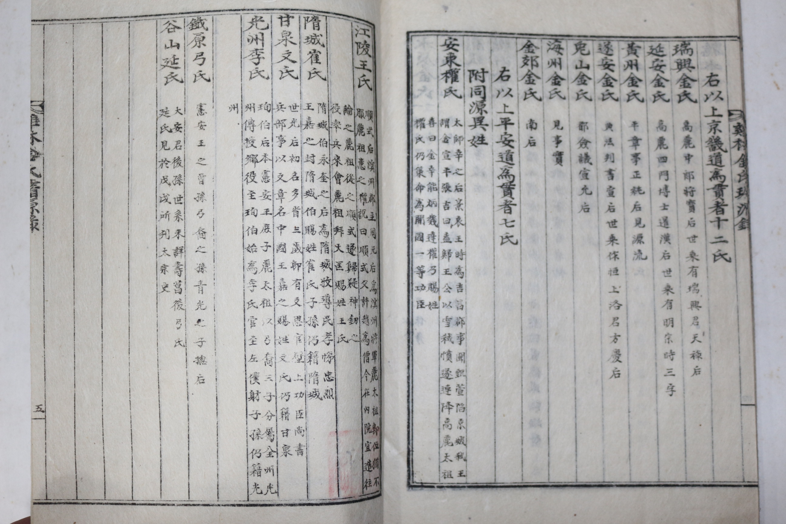 석판본 계림김씨선원록(鷄林金氏璿源錄) 1책완질